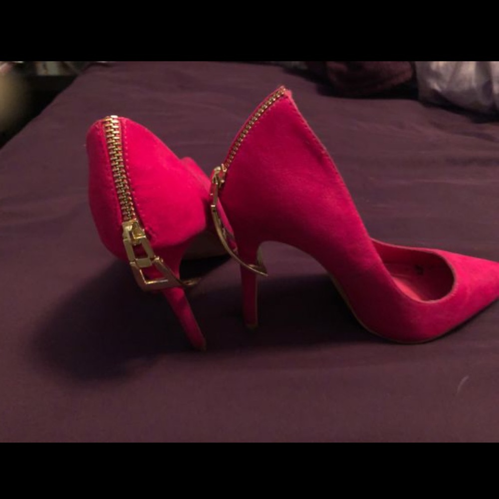 Hot magenta high heels